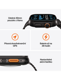 Apple Watch Ultra 2 GPS + Cellular 49mm černě titanové pouzdro s tmavě zeleným Alpským tahem S, zelená - Alpský tah S