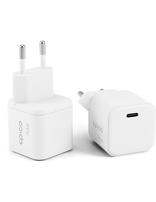 Dynamický síťový adaptér Micro AVS GaN 70W, bílá