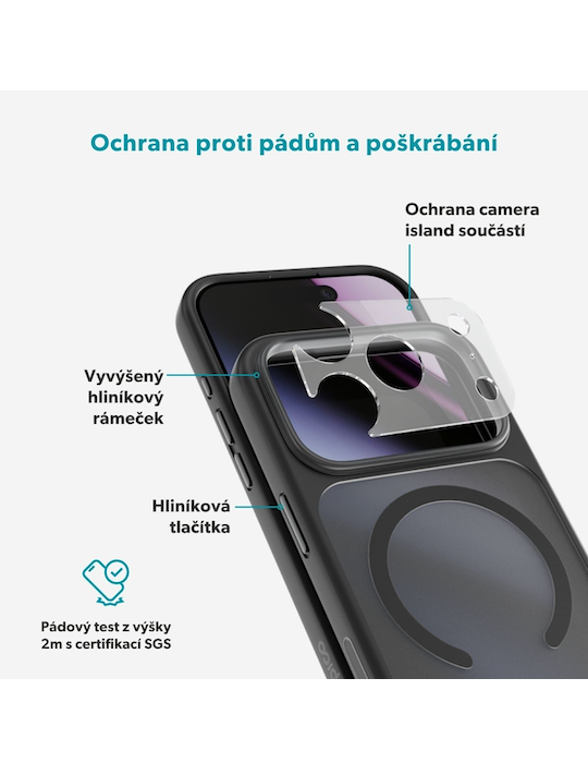 Kryt Epico HeroMatte Pro Mag+ pro iPhone 17 Pro/18 Pro, černá