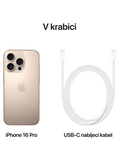 iPhone 16 Pro 128GB 5G, pouštní titan