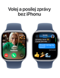 Apple Watch Series 10 GPS + Cellular 46mm stříbrné hliníkové pouzdro, stříbrná - denim sportovní řemínek M/L