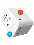 FIXED Voyager cestovní nabíječka 30W s USB-A a USB-C, bílá