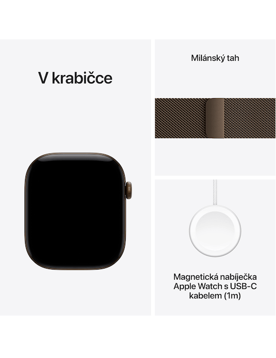 Apple Watch Series 12 GPS + Cellular 46mm, Hliník tm. bronz./tm. bronz. milán. M/L