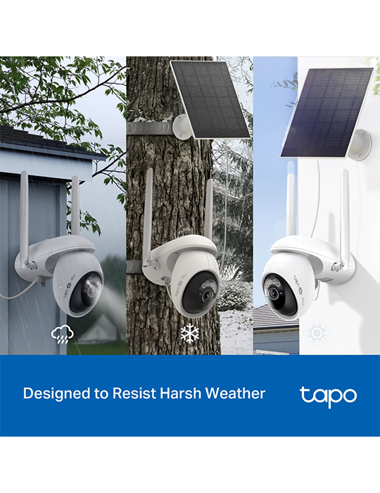 Solárně napájená bezpečnostní kamera s otáčením/naklápěním (Pan/Tilt), Wi-Fi a 4G LTE (Sada) Tapo C665G KIT, bílá