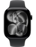 Apple Watch Series 11 GPS + Cellular 42mm klavírně černé hliníkové pouzdro s černým sportovním řemínkem S/M, černá