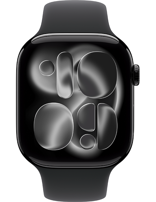 Apple Watch Series 11 GPS + Cellular 42mm klavírně černé hliníkové pouzdro s černým sportovním řemínkem S/M, černá