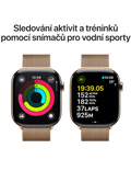 Apple Watch Series 10 GPS + Cellular 42mm zlaté titanové pouzdro se zlatým Milánským tahem, zlatá - Milánský tah