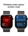 Apple Watch Series 10 GPS + Cellular 46mm břidlicově šedé titanové pouzdro s břidlicově šedým Milánským tahem M/L, břidlicově šedá - Milánský tah M/L