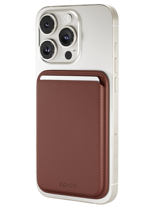 Peněženka Epico Mag+ Leather Wallet, hnědá