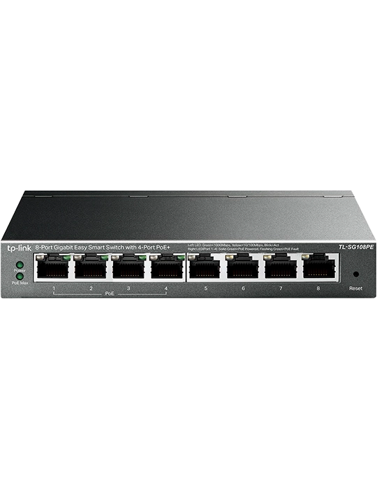 Switch TL-SG108PE 8xLAN (4x s PoE), černá