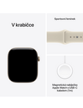 Apple Watch Series 12 GPS + Cellular 42mm, Hliník světle zlatý/pískový sport M/L