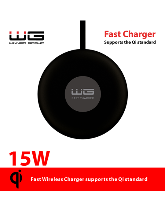 Bezdrátová nabíječka WG Fast Charger 15W, černá