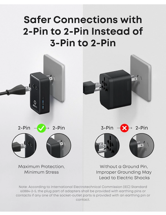 Nabíjecí stanice Anker Nano 20W 2xUSB-C, 2xUSB, s adaptéry pro zásuvky UK/US/AU/EU, černá