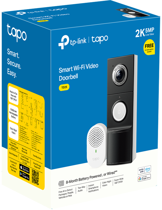 Zvonek s kamerou Tapo D235, bílá