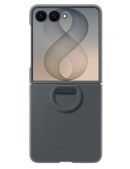 Kryt Silicone Ring Magnet pro Samsung Galaxy Z Flip, šedá