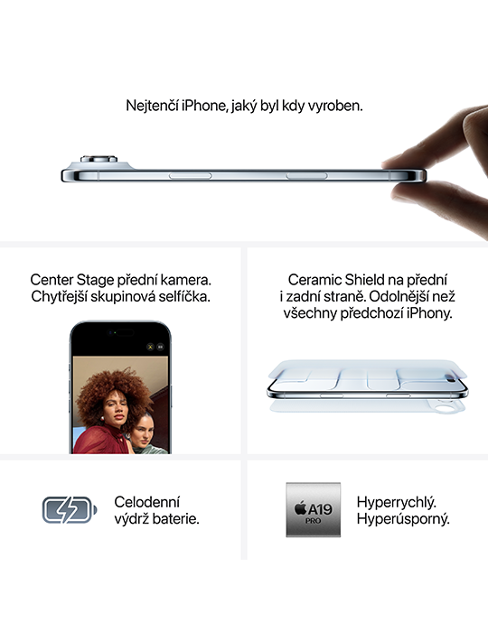 iPhone Air 5G 256GB, oblačně bílá