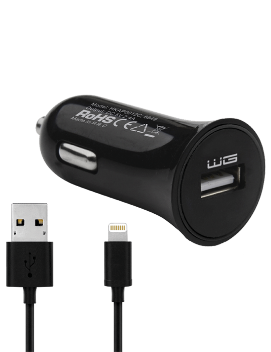 Autonabíječka WG USB-A+Lightning, černá