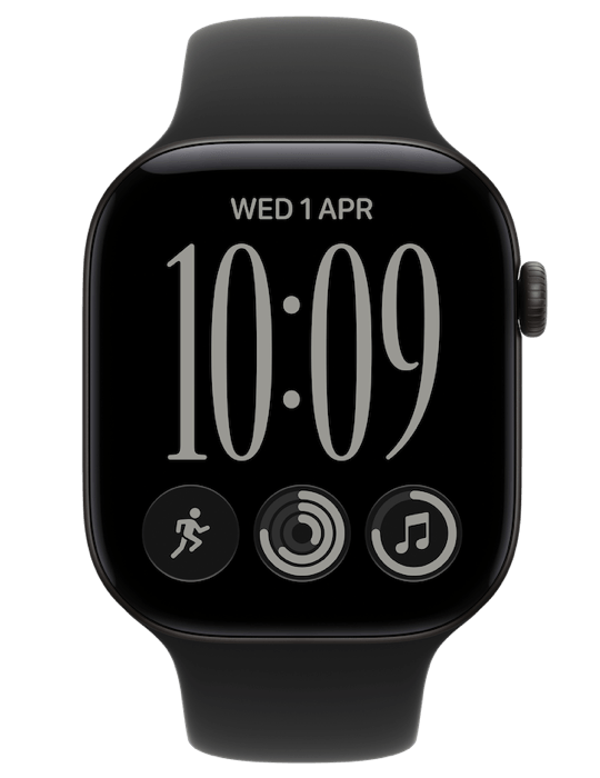 Apple Watch Series 12 GPS 46mm, Hliník černý/černý sport řemínek M/L