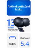 Bezdrátová sluchátka O2 pods+ ANC 2025, bílá