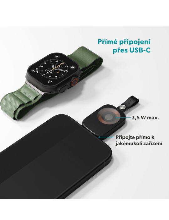 Bezdrátová nabíječka Epico UltraBase mini USB-C Apple Watch, černá