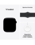 Apple Watch Series 10 GPS + Cellular 42mm klavírně černé hliníkové pouzdro, klavírně černá - černý sportovní ř. M/L