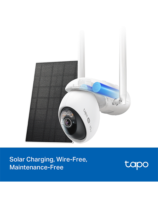 Solárně napájená bezpečnostní kamera s otáčením/naklápěním (Pan/Tilt), Wi-Fi a 4G LTE (Sada) Tapo C665G KIT, bílá