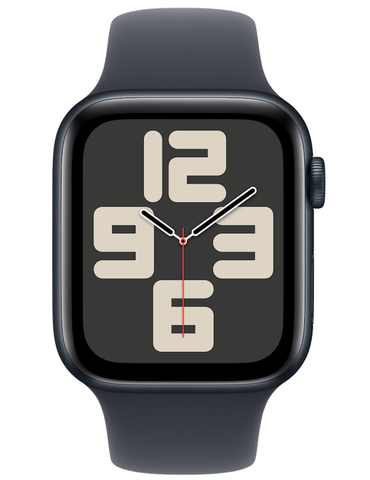 Apple Watch SE GPS + Cellular 44mm temně inkoustové hliníkové pouzdro, temně inkoustová - sportovní řemínek M/L
