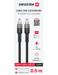 SWISSTEN Datový video kabel USB 4.0, USB-C, 240 W 0,5m, černá