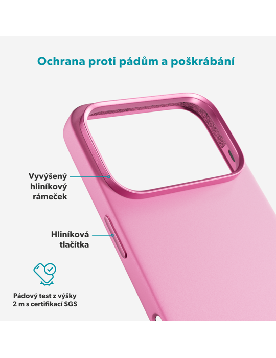 Kryt Epico Silicone Pro Mag+ iPhone 17 Pro Max Qi2 & Magsafe kompatibilní, růžová