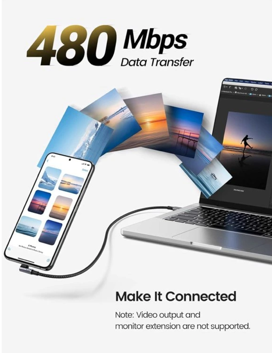 SWISSTEN Datový kabel pro notebooky USB-C/USB-C 5A (100W), délka 2 m, černá