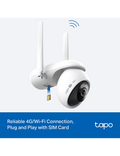 Solárně napájená bezpečnostní kamera s otáčením/naklápěním (Pan/Tilt), Wi-Fi a 4G LTE (Sada) Tapo C665G KIT, bílá