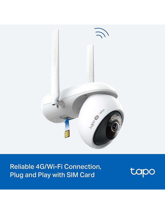 Solárně napájená bezpečnostní kamera s otáčením/naklápěním (Pan/Tilt), Wi-Fi a 4G LTE (Sada) Tapo C665G KIT, bílá
