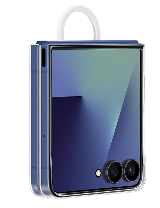 Kryt s držákem na prst Samsung Galaxy Z Flip7, transparent