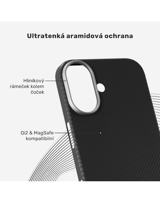 Kryt Epico UNUM SlimAramid Mag+ pro iPhone 17, černá