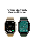 Apple Watch Ultra 2 GPS + Cellular 49mm černě titanové pouzdro s tmavě zeleným Alpským tahem M, zelená - Alpský tah M