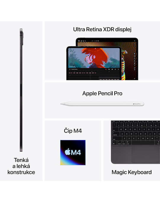 iPad Pro 11 s Nanotexturou 2TB WiFi+Cellular (2024), černá