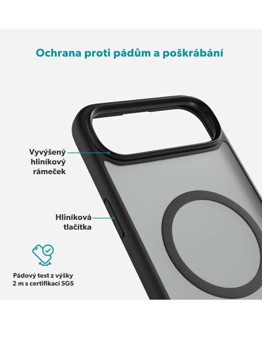 Kryt Epico Hero Matte Pro Mag+ iPhone Air Qi2 & Magsafe kompatibilní, černá