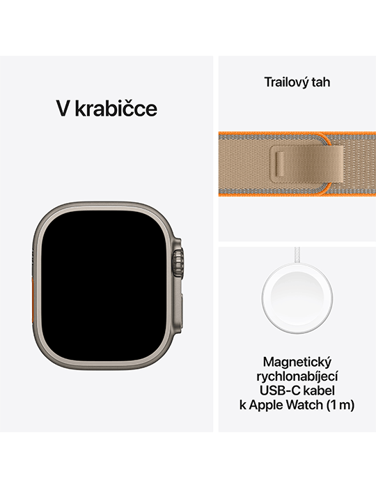 Apple Watch Ultra 4 GPS + Cellular 49mm, Titan přírodní/pískový trailový M/L