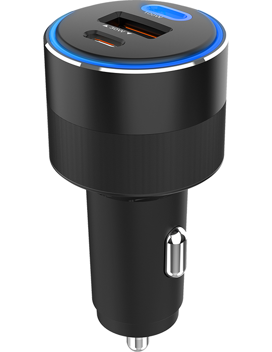 Autonabíječka WG USB-A 30W Quick Charge + 2xUSB-C 100W Power Delivery, černá