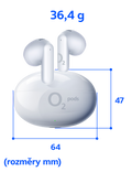 Sluchátka O2 pods, bílá