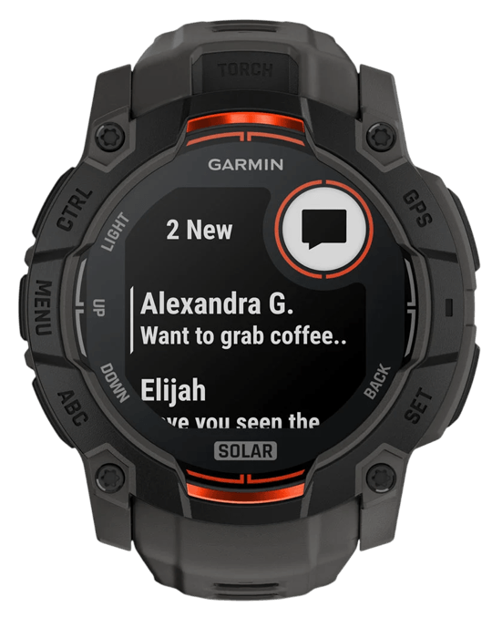 Hodinky Garmin Instinct 3 Solar 50mm, černá