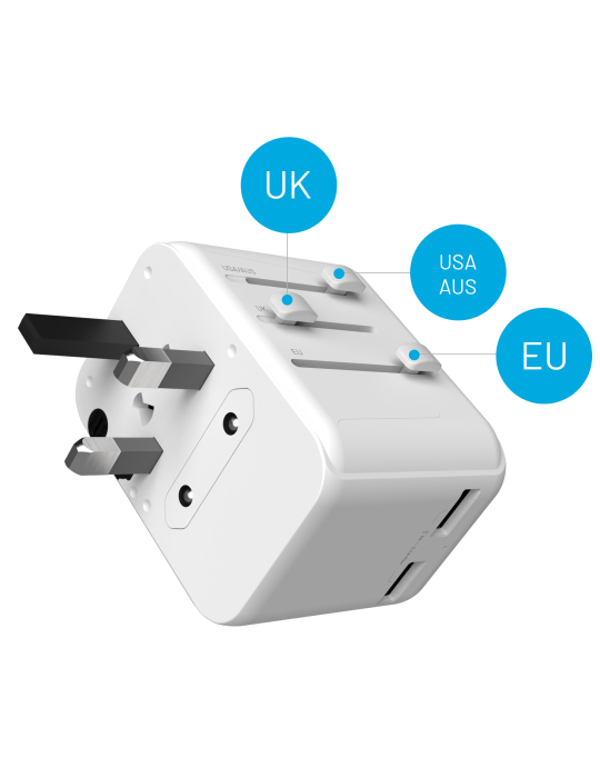 FIXED Voyager cestovní nabíječka 30W s USB-A a USB-C, bílá