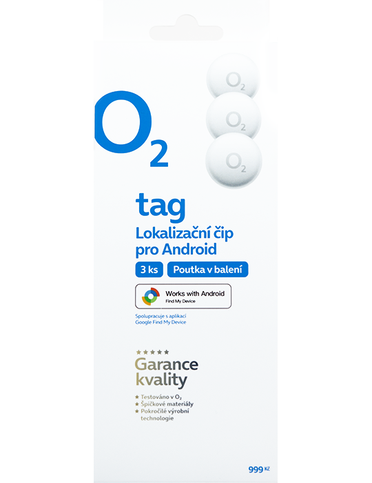 Lokalizační čip O2 tag pro Android 3ks, bílá