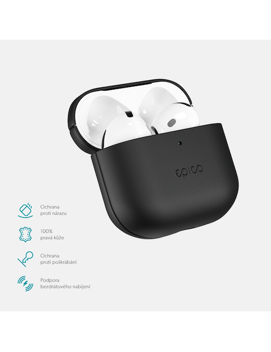 Pouzdro kožené pro AirPods 4/4 s ANC, černá