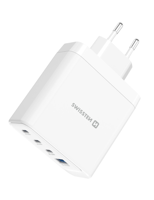 Nabíječka Swissten GaN USB-C 100W bílá, bílá