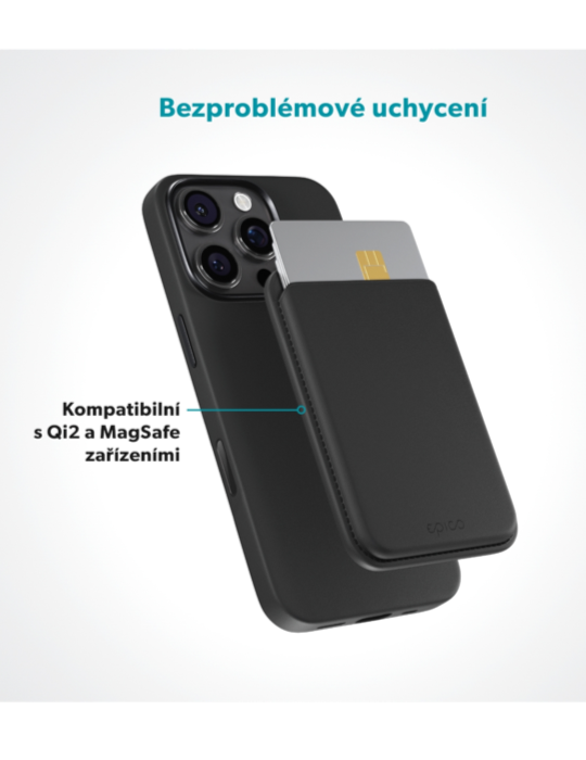 Peněženka Epico Mag+ Leather Wallet, černá