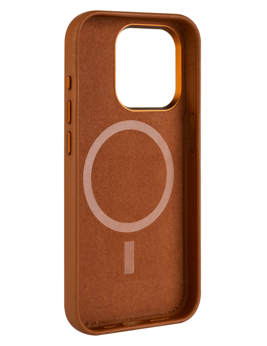 Kryt z pravé kůže FIXED MagLeather Apple iPhone 15 Plus, hnědá