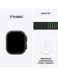 Apple Watch Ultra 2 GPS + Cellular 49mm černě titanové pouzdro s tmavě zeleným Alpským tahem M, zelená - Alpský tah M