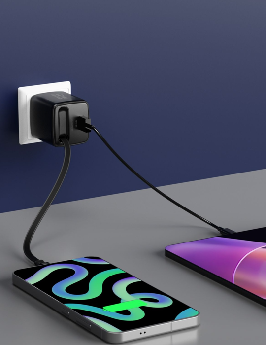 Nabíječka Swissten GaN 45W USB-A bílá, bílá