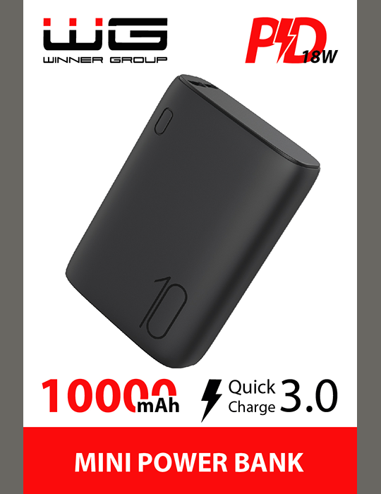 WG Powerbanka 10000mAh QC3.0/PD/SM, černá